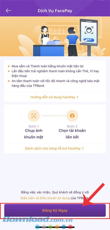 Nhấn vào nút Đăng ký ngay