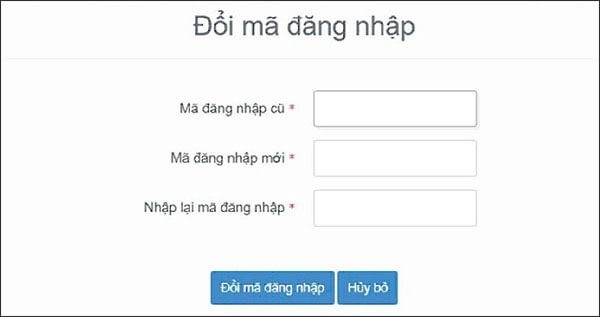 Đổi lại mật khẩu đăng nhập
