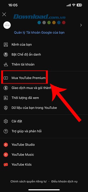 Youtube Premium dien thoai 2*409495