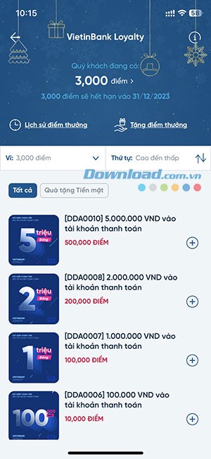 doi diem tich luy Vietinbank iPay 2*396370