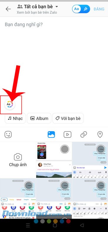 Ấn vào biểu tượng Aa