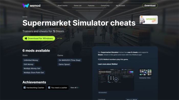 Hướng dẫn cheat Supermarket Simulator: Mẹo và thủ thuật