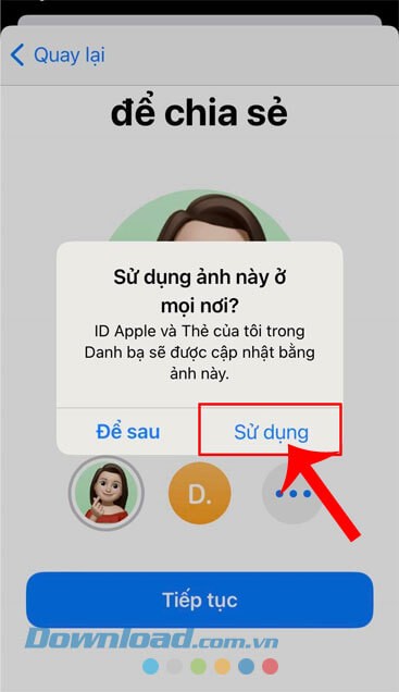 Ấn vào nút Sử dụng