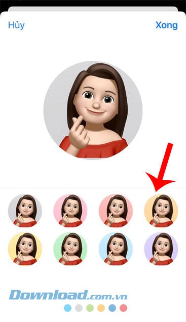 Lựa chọn màu phông nền cho ảnh đại diện