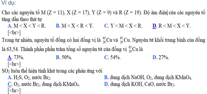 Ví dụ soạn đề thi trắc nghiệm trong Microsoft Word trước khi dùng McMIX