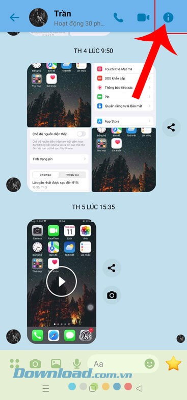 Nhấn vào biểu tượng dấu