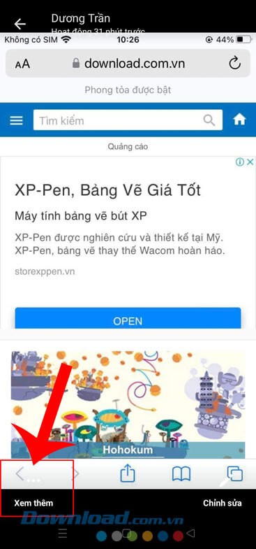 Ấn vào mục Xem thêm