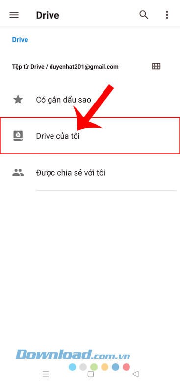 Nhấn vào mục Drive của tôi