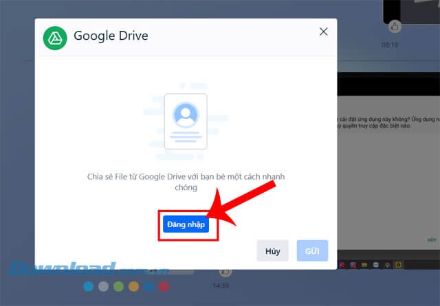 Click chuột vào nút Đăng nhập