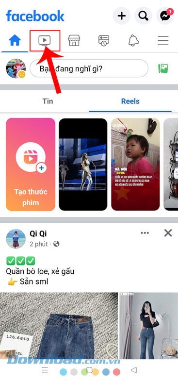 Nút Video Watch hiển thị trên thanh lối tắt