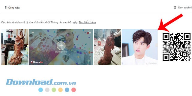 Chọn hình ảnh muốn khôi phục