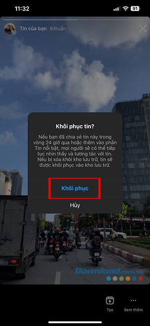 khoi phuc story Instagram 7*403103