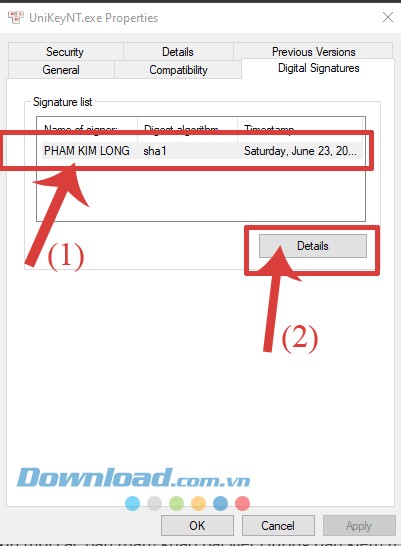 Nhuột trái vào dòng tên của tác giả, nhấn tiếp vào Details