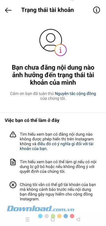Trên màn hình sẽ hiển thị bài viết vi phạm cộng đồng.