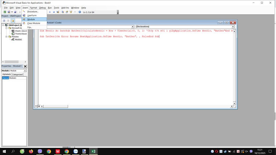 Đoạn code giúp cây thông tự chạy đèn trên Excel