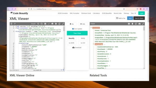 Bên phải là file XML