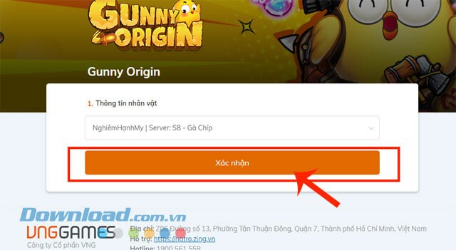 Nhấp chuột vào nút Xác nhận