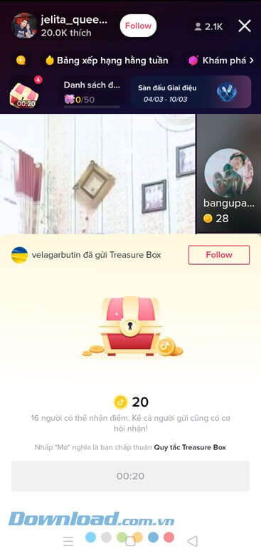 Đợi thời gian mở rương kết thúc