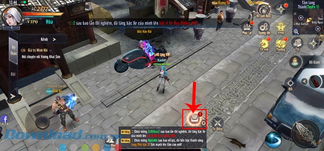 Ấn vào biểu tượng lá thư