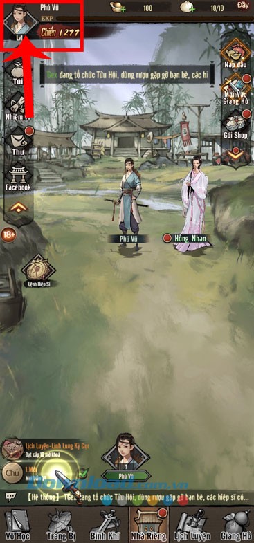 Ấn vào biểu tượng tài khoản