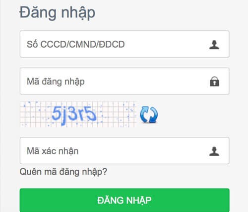 Đăng nhập tài khoản THPT Quốc gia