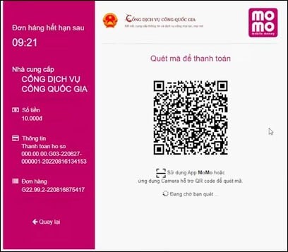 Thông tin thanh toán và mã QR