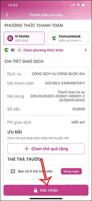 Quét mã QR và xác nhận thanh toán