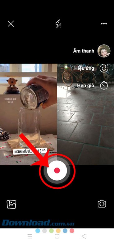 Chạm vào biểu tượng hình tròn