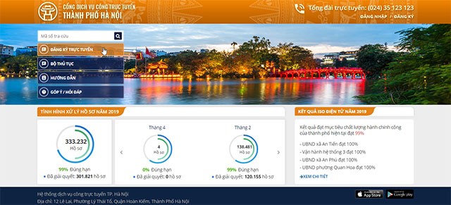 Hướng dẫn sử dụng Dịch vụ công trực tuyến Hà Nội