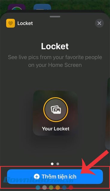 Nhấn vào nút Thêm tiện ích