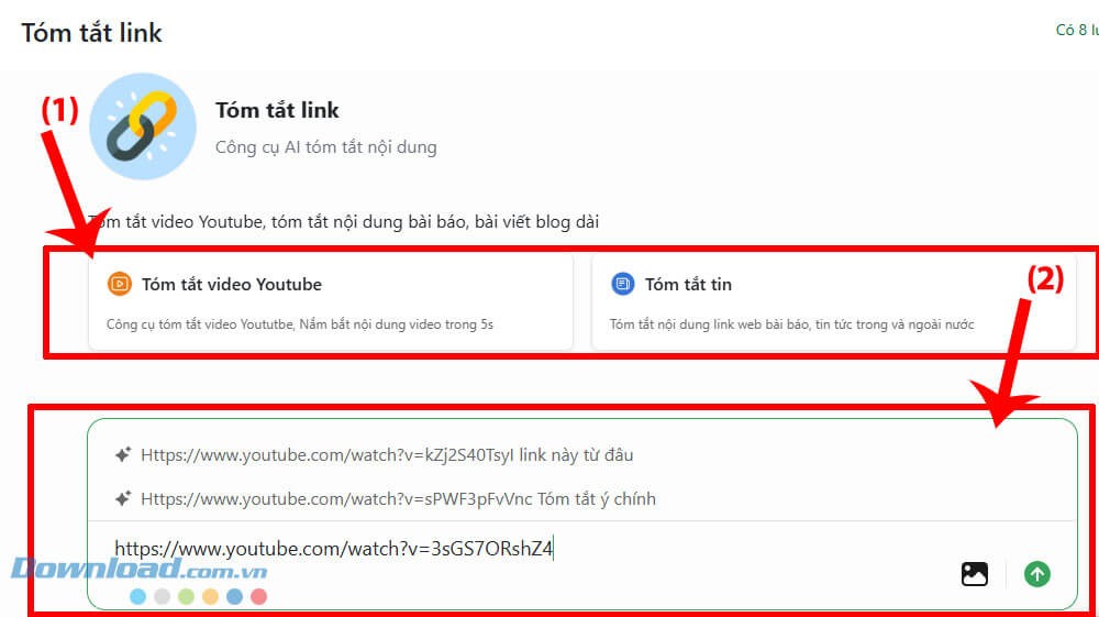 Dán link mà mà bạn muốn tra cứu vào ô tìm kiếm
