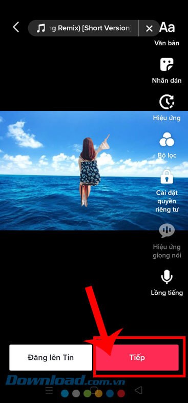 Ấn vào nút Tiếp