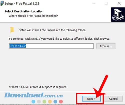 Nhấp chuột vào nút Next