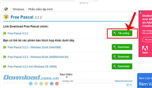 Hướng dẫn tải và cài đặt Free Pascal trên máy tính