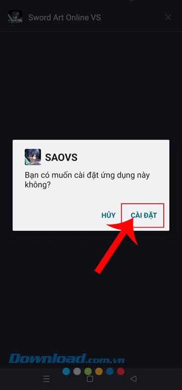 Ấn vào nút Cài đặt