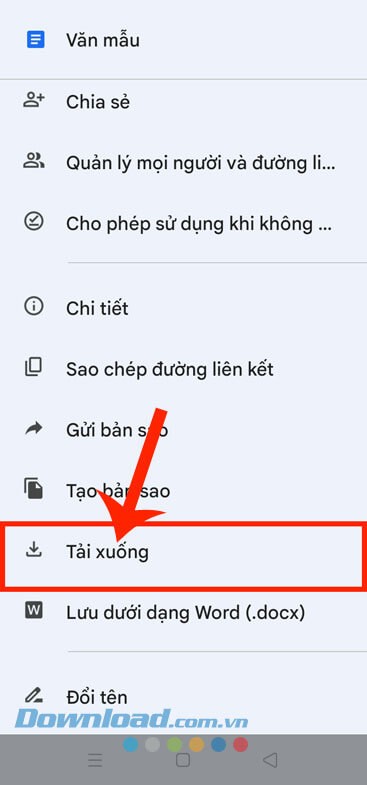 Ấn vào mục Tải xuống