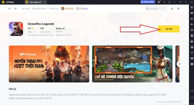 Cách tải và chơi Crossfire: Legends trên PC bằng giả lập LDPlayer