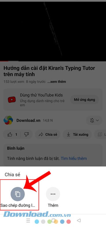 Ấn vào mục Sao chép đường link liên kết