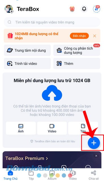 Ấn vào nút biểu tượng dấu