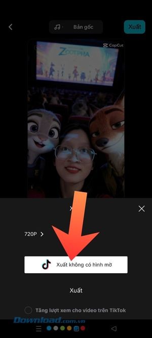 Ấn vào nút Xuất không có hình mờ hoặc nút Xuất