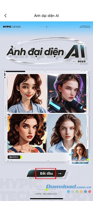 tao anh dai dien AI bang Hypic 2*464322