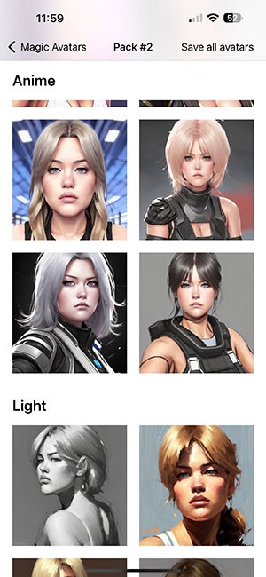 Một số hình ảnh AI của Lensa đã tạo ra