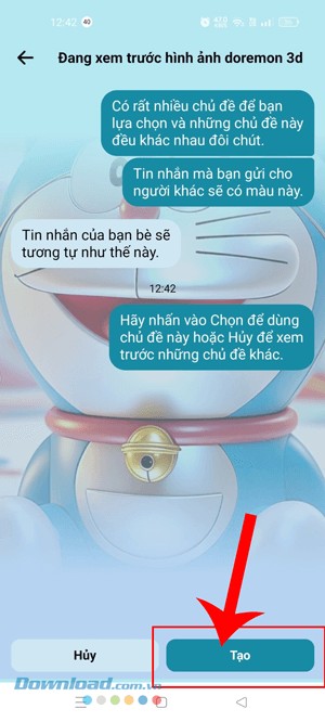 Chạm vào nút Tạo
