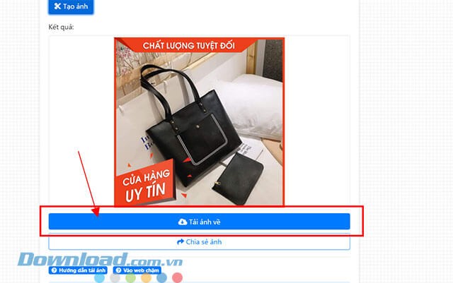 Nhấp chuột vào nút Tải ảnh về