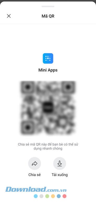 Mã QR Mini Apps đã được tạo