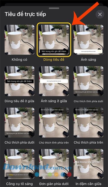 Chọn kiểu tiêu đề cho video