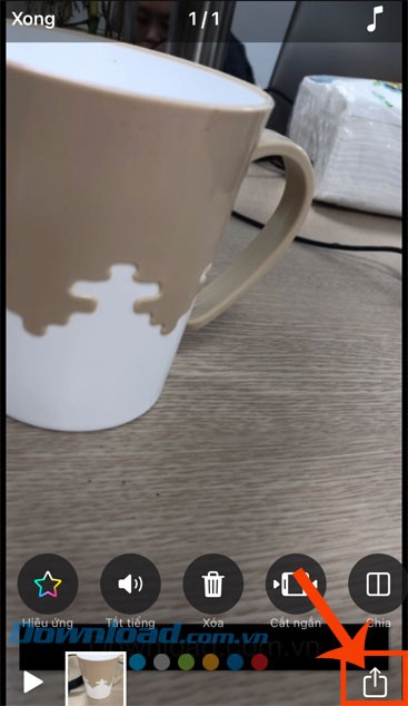 Chạm vào biểu tượng chia sẻ