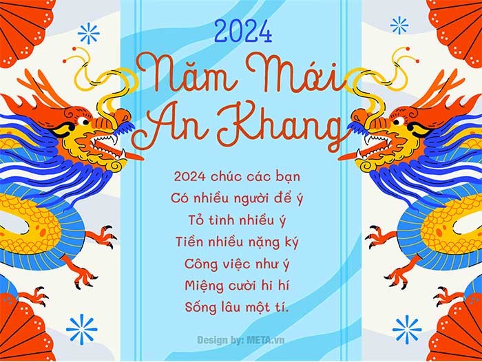 Mẫu thiệp chúc mừng năm mới 2024 đẹp mắt