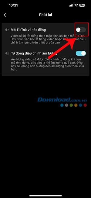 tat am thanh video khi vua mo TikTok 5*423105