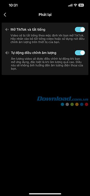 tat am thanh video khi vua mo TikTok 6*423107